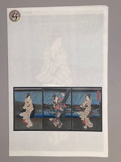 Utagawa Hiroshige (Japon, 1797-1858) 
Triptyque...