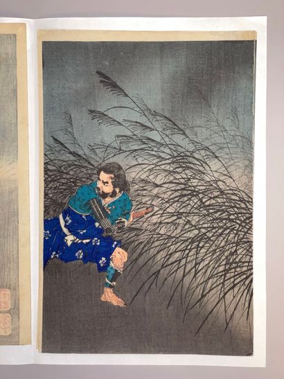 Tsukioka Yoshitoshi (Japon, 1839-1892) 
Triptyque...