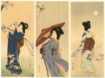 Itō Sōzan (Japan, 1884-?) 
Three prints,...
