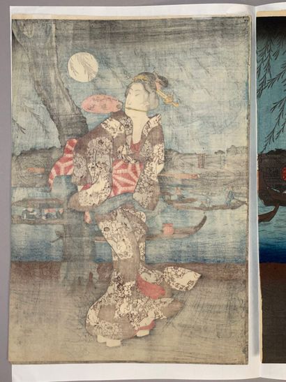 Utagawa Hiroshige (Japon, 1797-1858) 
Triptyque...
