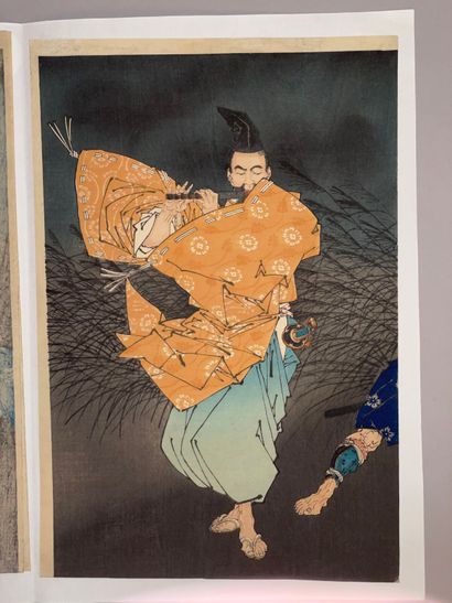 Tsukioka Yoshitoshi (Japon, 1839-1892) 
Triptyque...