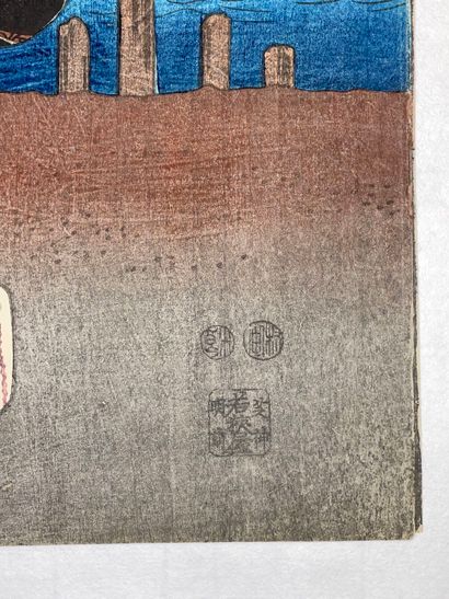 Utagawa Hiroshige (Japon, 1797-1858) 
Triptyque...