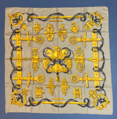 HERMÈS Paris.
Printed silk twill square,...