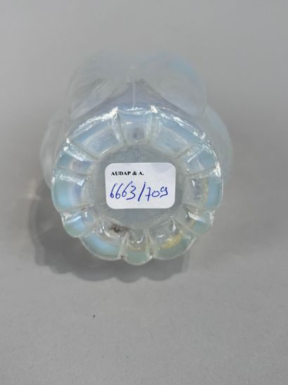 French work 
Covered perfume bottle in opalescent...