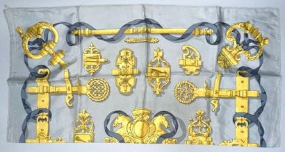 HERMÈS Paris.
Printed silk twill square,...