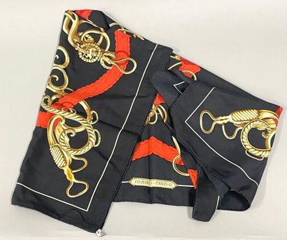 HERMÈS Paris
Printed silk twill square with...
