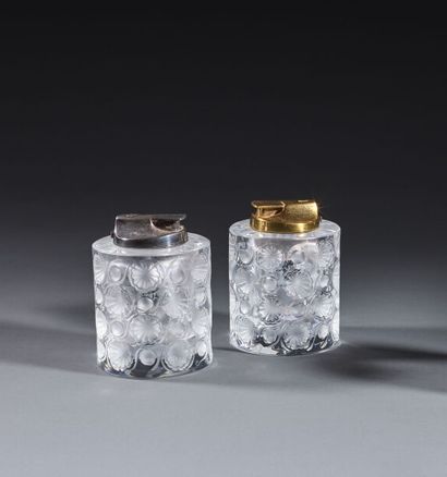 LALIQUE France.
Two Tokyo model table lighters...
