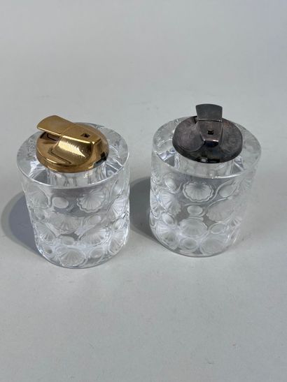 LALIQUE France.
Two Tokyo model table lighters...