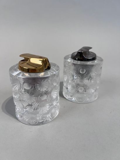 LALIQUE France.
Two Tokyo model table lighters...