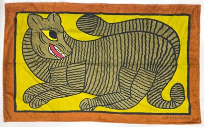 HERMÈS Paris 
Cotton terry bath sheet printed...