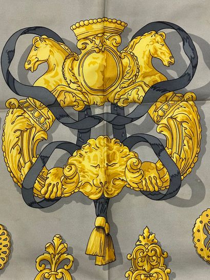 HERMÈS Paris.
Printed silk twill square,...