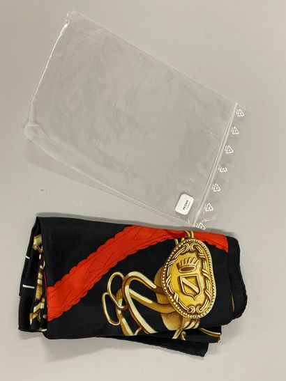 HERMÈS Paris
Printed silk twill square with...