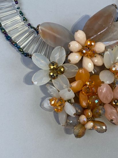 Large necklace with glass and hard stone...
