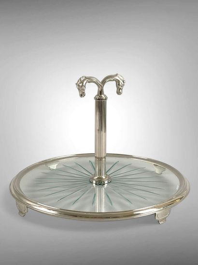 HERMÈS Paris
Circular cheese tray, engraved...