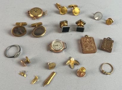 Lot en or 18k (750 millièmes) comprenant...