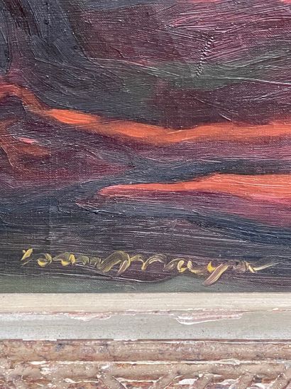École moderne.
Vase de fleurs.
Huile sur...