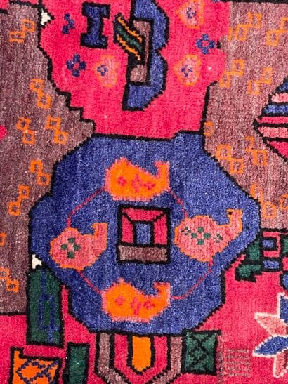 Tapis Bakthiar (chaîne et trame en coton,...