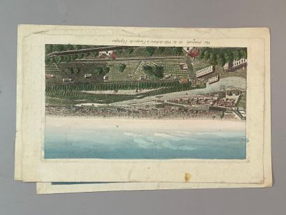 Réunion de douze gravures et vues d'optiques,...