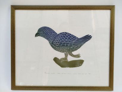 Réunion de quatre pièces encadrées comprenant...