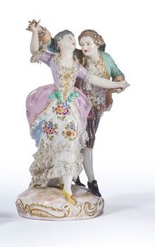 MEISSEN (dans le goût de).
Groupe en porcelaine...
