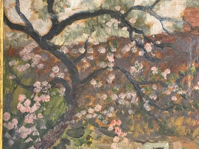 Eugène CHIGOT (1860-1923).
Maison de campagne.
Huile...