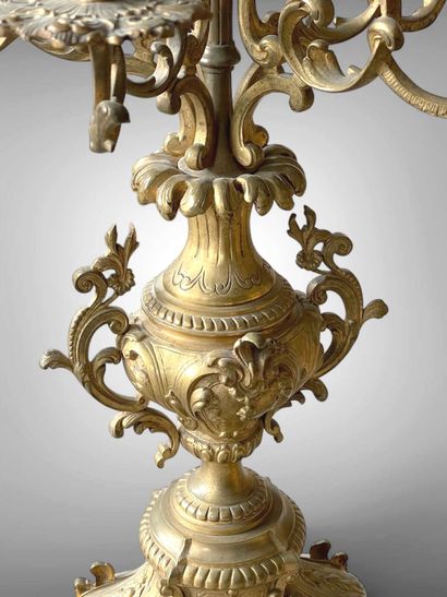 Garniture de cheminée en bronze et métal...