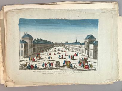 Réunion de trente-huit gravures et vues d'optiques...
