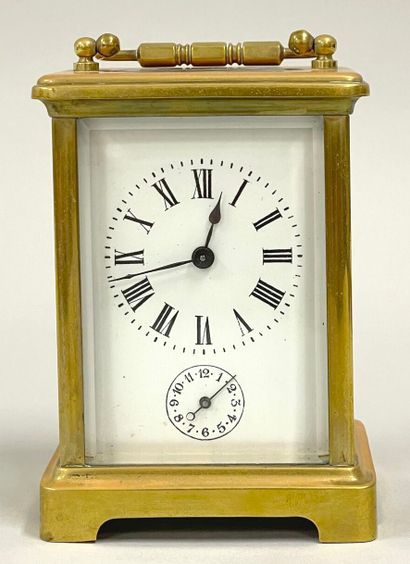 Pendulette d'officier en laiton.
Haut. :...