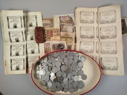 Réunion de monnaies divers comprenant Schilling,...