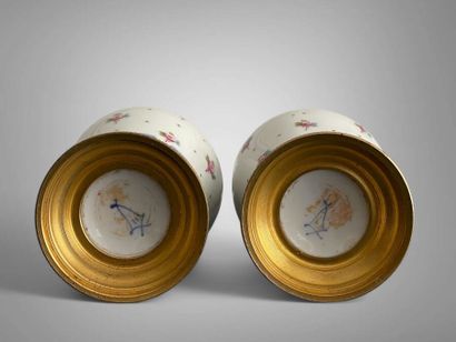 Dans le goût de Sèvres.
Paire de petits vases...