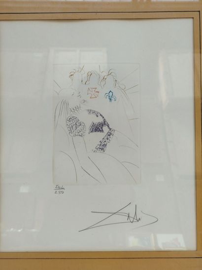 D'après Salvador DALI.
Deux lithographies,...