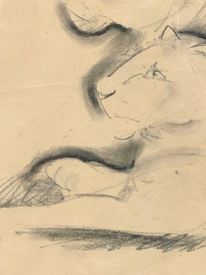 Gustave GUEITANT (1873-1953).
Étude de lionne....