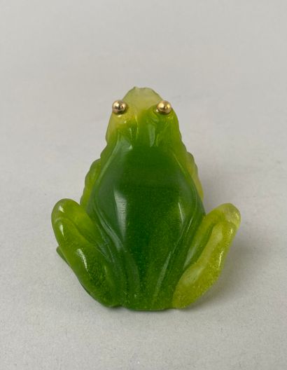 DAUM FRANCE.
Grenouille en pâte de verre,...