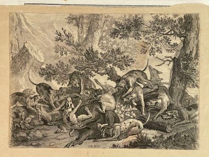 Réunion de six gravures et lithographies...