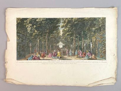 Réunion de neuf gravures et vues d'optiques...