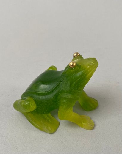 DAUM FRANCE.
Grenouille en pâte de verre,...