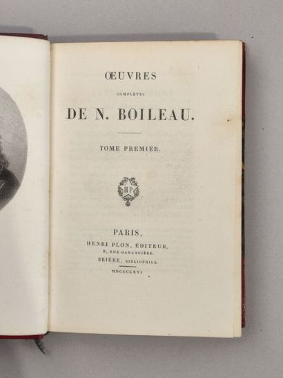 BOILEAU (Nicolas). OEuvres complètes. Paris,...