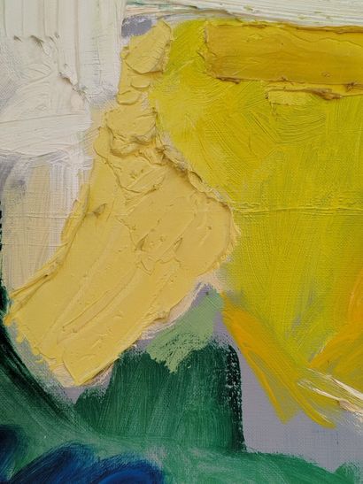 RJ.T.
Composition abstraite.
Huile sur toile...