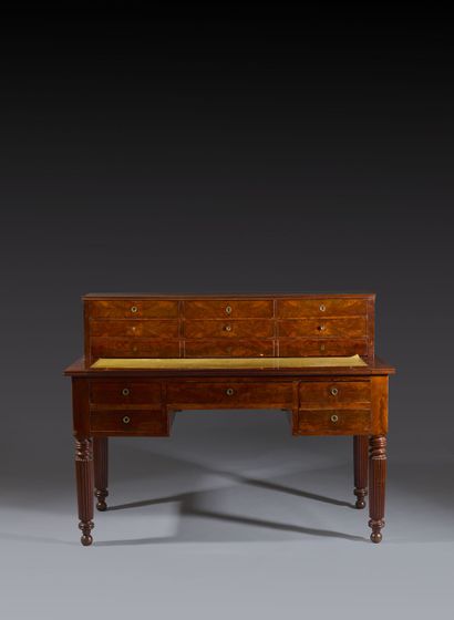 Bureau à gradin en acajou flammé (toutes...