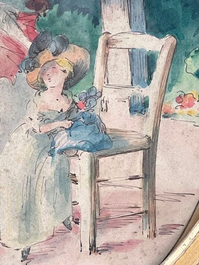 F. BOSCHER.
Élégante à l'ombrelle dans le...
