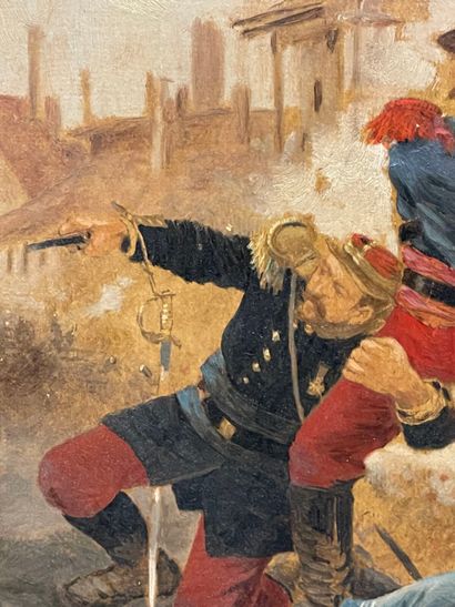 D'après Wilfrid BEAUQUESNE.
Les soldats.
Huile...
