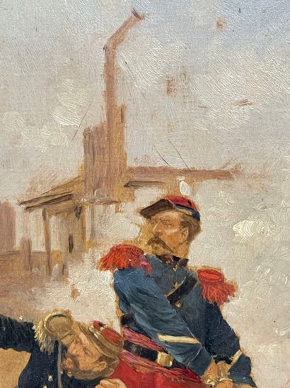 D'après Wilfrid BEAUQUESNE.
Les soldats.
Huile...