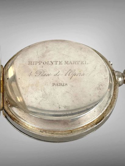 Montre de poche en argent 800 millièmes ornée...
