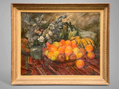 M. LELORRAIN.
Nature morte aux fruits.
Huile...