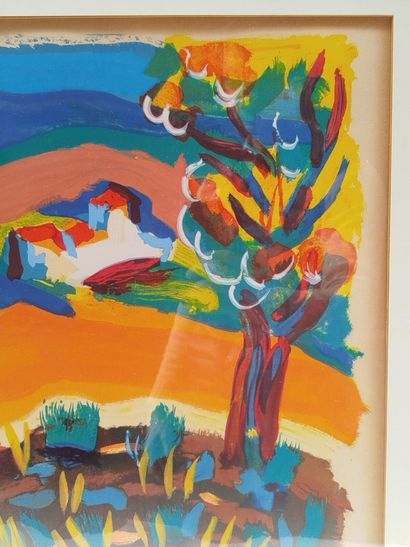D'après Pierre AMBROGIANI (1907-1985).
Paysage...