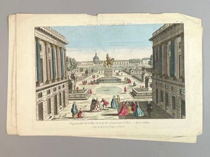 Réunion de douze gravures et vues d'optiques,...