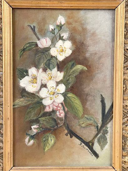 B. AUSSOURD.
Branche fleurie.
Huile sur toile,...