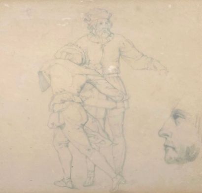 École du XIXe siècle.
Étude de personnages...