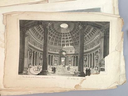 Réunion de trente-huit gravures et vues d'optiques...