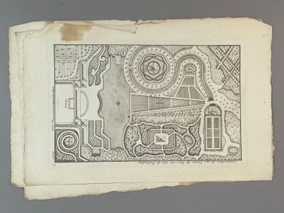 Réunion de vingt-deux gravures : 
Plans de...